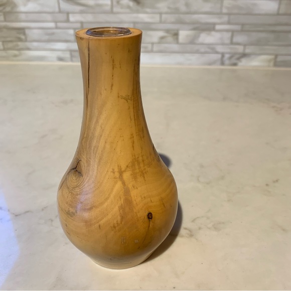Hand Turned Signed Wooden Bud Vase - Picture 12 of 12